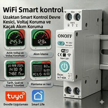ONOFFSMART Tuya Destekli Akıllı Kaçak Akım Voltaj Koruma Güç Tüketimi 63 Amper Anahtar Şalter
