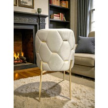 Msy Home 2 Adet Ada Serisi Gold Yönsüz Kumaş Lüks ve Modern Sandalye Seti