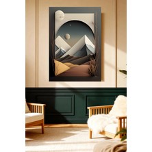 Mushen Studio Mushen Studıo Soyut Geometrik Dağ Çöl Gezegeni Gece Manzarası Çerçevesiz Kanvas Tablo