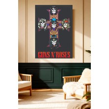 Mushen Studio Mushen Studıo Guns N Roses Ikonik Haç Logolu Rock Çerçevesiz Kanvas Tablo