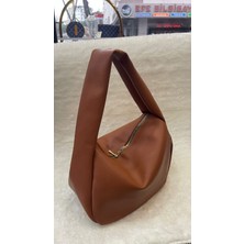 Black Yumuşak Deri Tek Gözlü Omuz Çantası