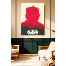 Mushen Studio Mushen Studıo Star Wars Darth Maul Phantom Menace Kırmızı Siluet Çerçevesiz Kanvas Tablo