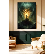 Mushen Studio Mushen Studıo Mistik Parlayan Ağaç Fantastik Orman Çerçevesiz Kanvas Tablo
