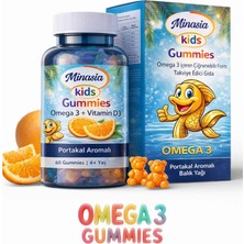 Minasia Kids Omega 3 Çiğnenebilir Gummies 60 Adet Portakal Aromalı Balık Yağı Türkiye Menşeli