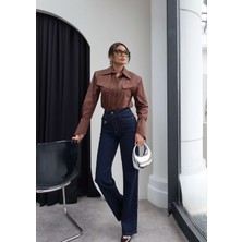 Esra Helvacı Çapraz Bel Detaylı Wide Leg Jean