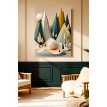 Mushen Studio Mushen Studıo Soyut Geometrik 3D Papercraft Dağ Orman Çerçevesiz Kanvas Tablo