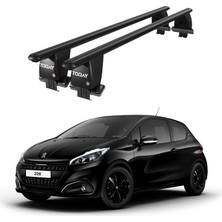 Today Auto Royal Peugeot 208 (2015-2019) Uyumlu Siyah Kilitli Ara Atkı Port Bagaj Tavan Barı
