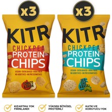 KITR 6'lı Domates ve Soğan Çeşnili & Deniz Tuzlu ve Fesleğenli Yüksek Proteinli Nohut Cipsi 6X50G