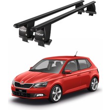 Today Auto Royal Skoda Fabia Iıı (2015 ve Sonrası) Uyumlu Siyah Kilitli Ara Atkı Port Bagaj Tavan Barı