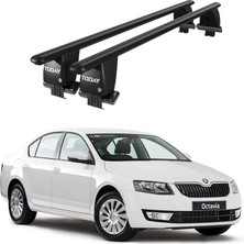 Today Auto Royal Skoda Octavia Iıı (2013 ve Sonrası) Uyumlu Siyah Kilitli Ara Atkı Port Bagaj Tavan Barı