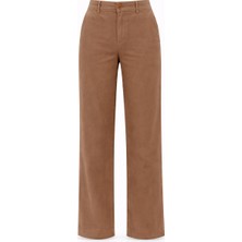 Vena Helen Geniş Paçalı Keten Pantolon-Kahverengi