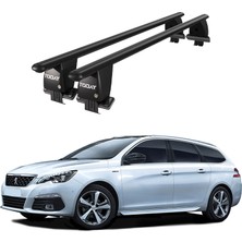 Today Auto Royal Peugeot 308 (2014-2021) Uyumlu Siyah Kilitli Ara Atkı Port Bagaj Tavan Barı