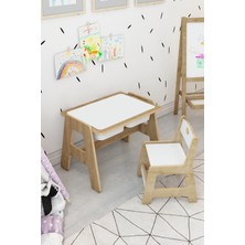 Jest Dekor Konsept - Lesson Montessori Ahşap Aktivite Masa Sandalye Takımı - Beyaz