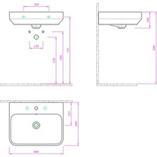 Kale Fold 60 cm Beyaz Tezgah Üstü Lavabo 310200200128