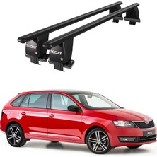 Today Auto Royal Skoda Rapid (2013 ve Sonrası) Uyumlu Siyah Kilitli Ara Atkı Port Bagaj Tavan Barı