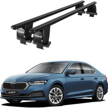 Today Auto Royal Skoda Octavia Iv (2020 ve Sonrası) Uyumlu Siyah Kilitli Ara Atkı Port Bagaj Tavan Barı