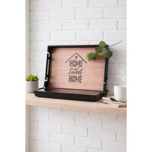 Bakır Köy Dekoratif Siyah Çerçeveli 2li Tepsi