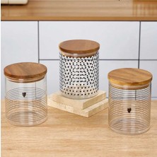 Bakır Köy Mien 3lü Kalpli Cam Kavanoz Seti 800 ml