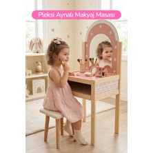 Rozitoys Ahşap Çocuklar Için Makyaj Masası ve Taburesi
