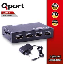 Qport Q-Spl4 Full Hd 1 Giriş 4çıkışlı HDMI Splıtter (Sinyal Çoğaltıcı)