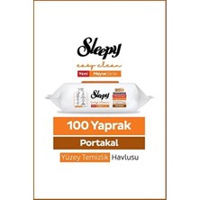 Şeylişeyler - Sleepy Portakal Yüzey Temizlik Havlusu 100 Yaprak 5 Paket