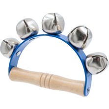 Temel Ahşap Saplı Ritim El Zili 5 Zilli Mavi 10.5 cm