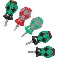 Wera Stubby Set 3 Kısa Tornavida Seti 5 Parça Dar Alanlar Için Kompakt 05008872001