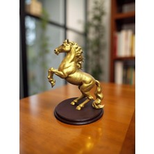 Monarch Art Şahlanan At Heykeli Dekoratif Gold Altın Rengi 17 cm Modern Ofis Ev Aksesuarı