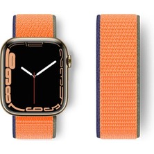 Butik Mey Ithalat®   Watch 42MM Hasırlı Cırtcırtlı Kordon - Turuncu