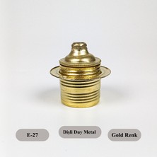 Retro Vitrini Dekoratif E27 Metal Halkalı Gold Renk Duy (1 ADET)