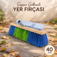 Badem10 Sapsız Ahşap Çalı Fırçası 40 cm Bahçe Süpürgesi Sert Kıllı Zemin Temizleme Dayanıklı Tasarım