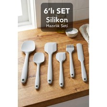 Meleni Home 6'lı Spatula Seti - Yanmaz Yapışmaz Isıya Dayanıklı Silikon Yumurta Fırçası Pasta Mutfak Hazırlık