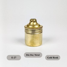 Dekoratif E27 Metal Düz Gold Renk Duy (1 ADET)