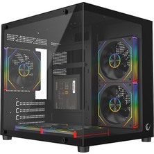 Rampage Lumıd V2 750W 80 Plus Bronze M-Atx Temperli Camlı 5*12CM Argb Fan Siyah Oyuncu Kasası
