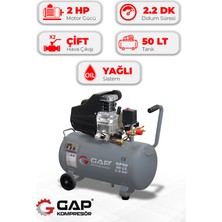 GAP Kompresör Hava Kompresörü Pistonlu 50 Lt 8 Bar 2 Hp GP50