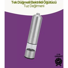 Asiltech Elektrikli Baharat Öğütücü Pilli Paslanmaz Çelik Otomatik Tuz Karabiber Değirmeni