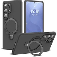 Nezih Case Samsung Galaxy S26 Ultra Uyumlu Içi Kadife Stand Olabilen Halka Yüzüklü Şık Kılıf