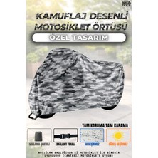 Dock Kamuflaj Desenli Kubamotor CHIA125 Kilit Uyumlu Motosiklet Brandası(Tam Koruma)