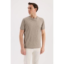 Jakamen Vizon Slim Fit Bisiklet Yaka Desenli %100 Pamuk T-Shirt