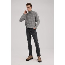 Jakamen Gri Slim Fit 5 Cep Kot Pantolon