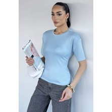 Gülseli Kadın Bisiklet Yaka Bel Bağlama Detaylı Bluz P-00020970