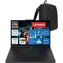 Lenovo Legion Pro 5 Amd Ryzen 9 8940HX 80GB 2tb SSD 8GB/RTX5070/115W 16" Wqxga (2560X1600) IPS 500NITS 240Hz Windows 11 Pro Gaming Bilgisayar L83LT003STRP27 + Zettaçanta