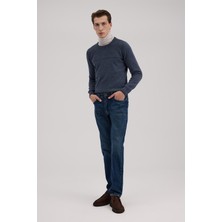 Jakamen Lacivert Slim Fit %100 Pamuk 5 Cep Kot  Pantolon