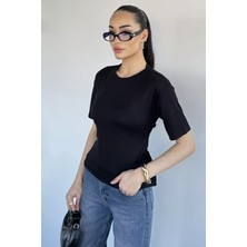 Gülseli Kadın Bisiklet Yaka Bel Bağlama Detaylı Bluz P-00020970