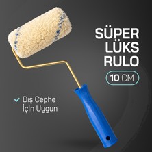 Dekor (1 Adet) 10 cm Süperlüks Dış Cephe Için Boya Rulosu Premium Mavi Saplı Boya Rulosu