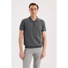 Jakamen Füme Slim Fit Triko Fermualı Polo Yaka T-Shirt