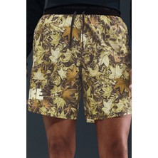Nike Men's Dri-Fıt 7" Brief-Lined Printed Running Yaprak Desenli Koşu Antreman Şort Yeşil