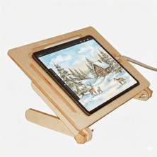 Tufetto Mira Ahşap Dijital Tablet Çizim Standı -Ergonomik Ayarlanabilir Stand