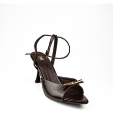 Moda Arena 609 Kahverengi Topuklu Abiye Kadın Ayakkabı