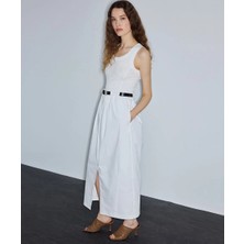 İpekyol Kontrast Kemerli Kumaş Mix Elbise IS1260002345002